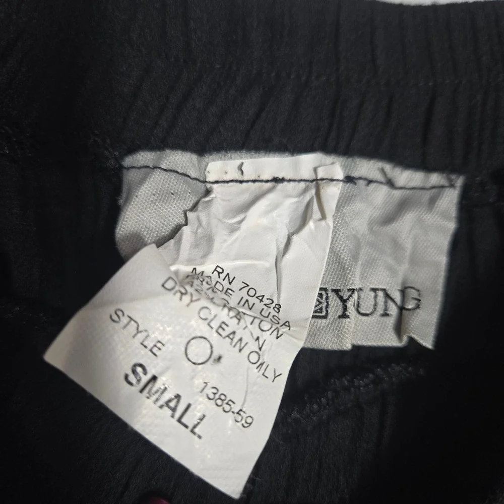 Vtg Sharon Young Maxi Skirt Small Black Crinkle Embroidered Boho Peasant Rainbow